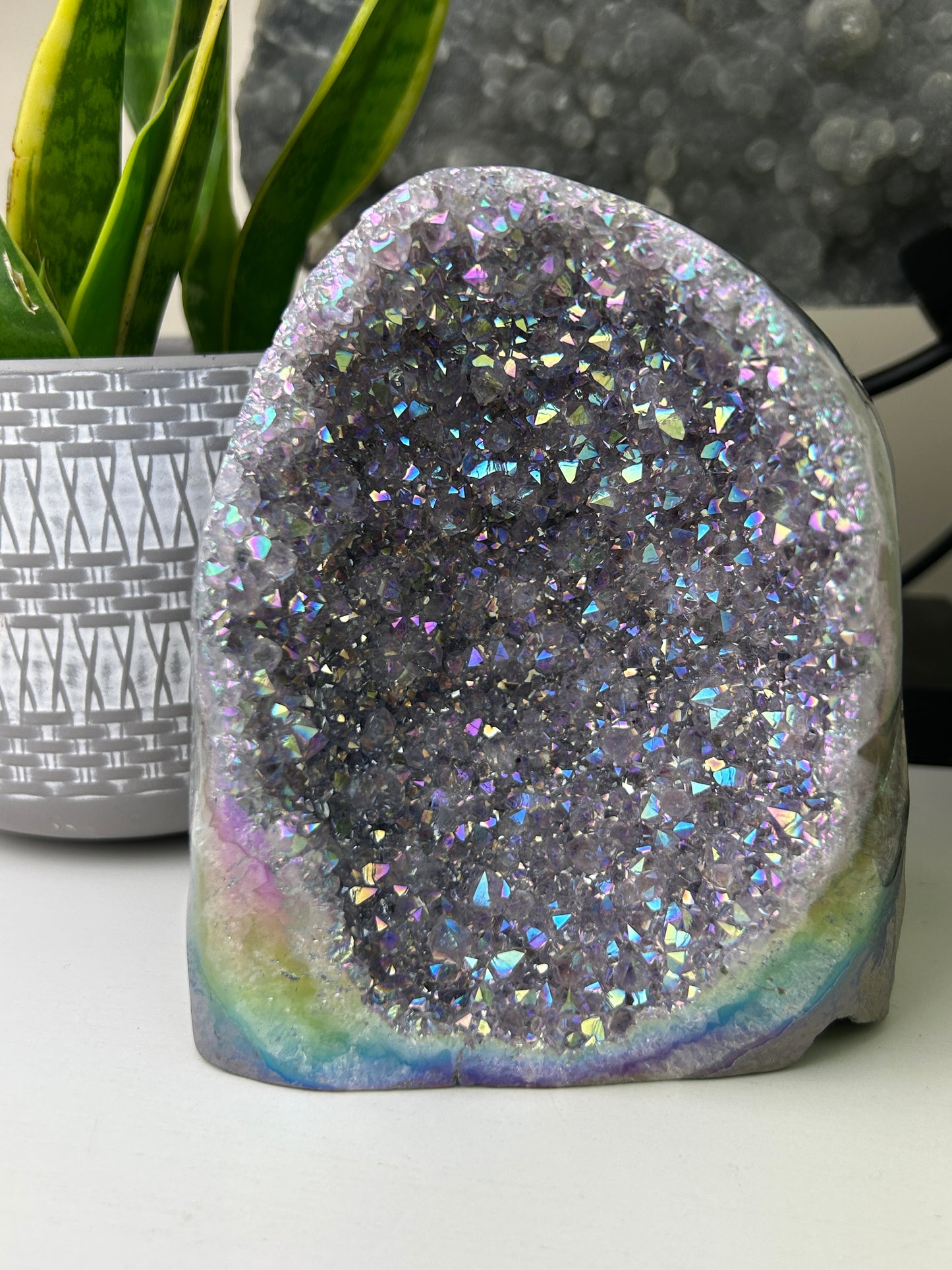 Brazilian Aura Amethyst | Light Pink-Purple with Iridescent Aura