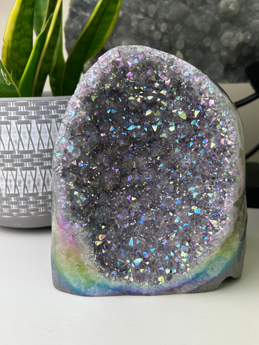 Brazilian Aura Amethyst | Light Pink-Purple with Iridescent Aura