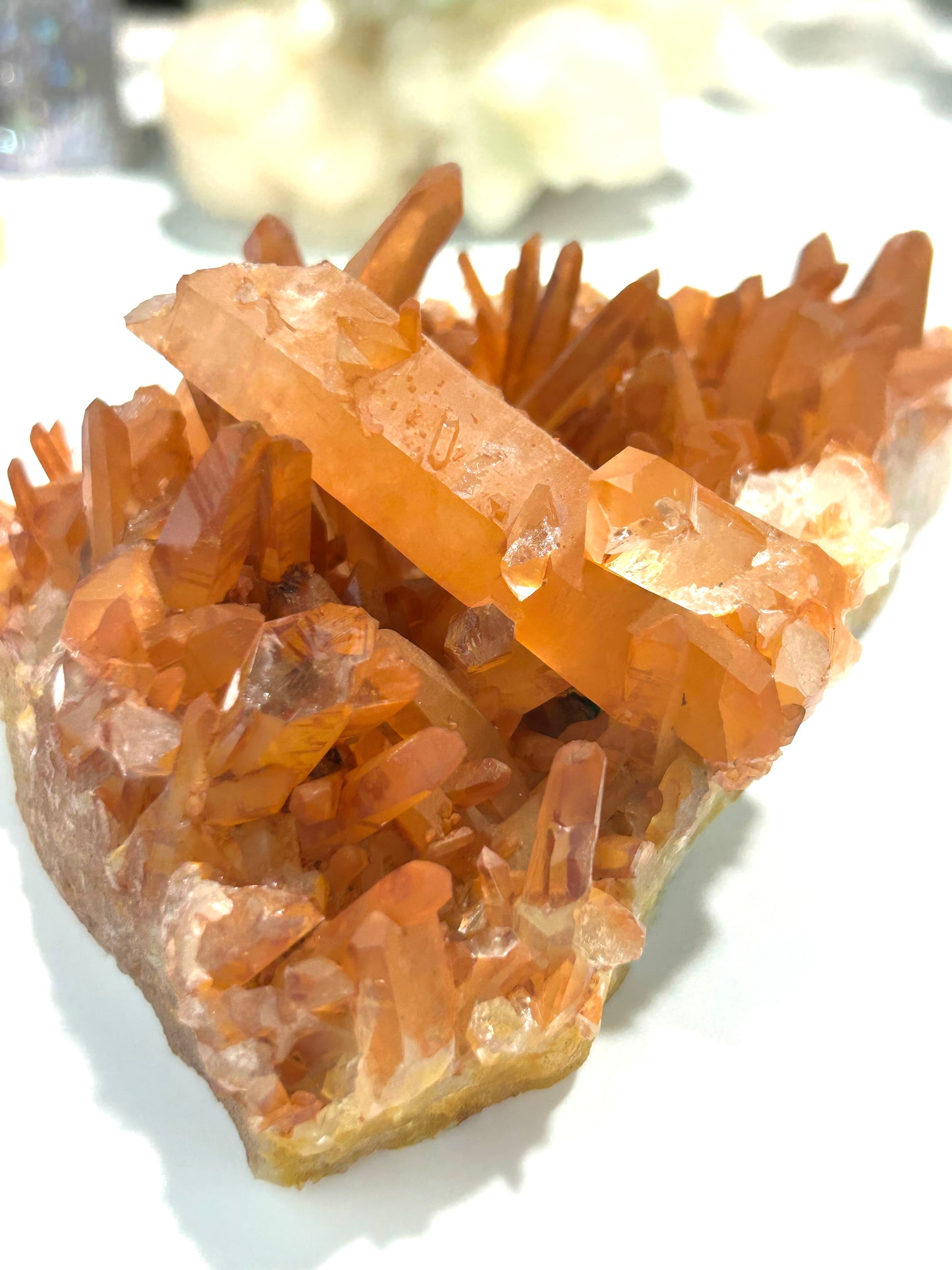 Tangerine Quartz Cluster | Joyful Energy & Inner Healing from Brazil