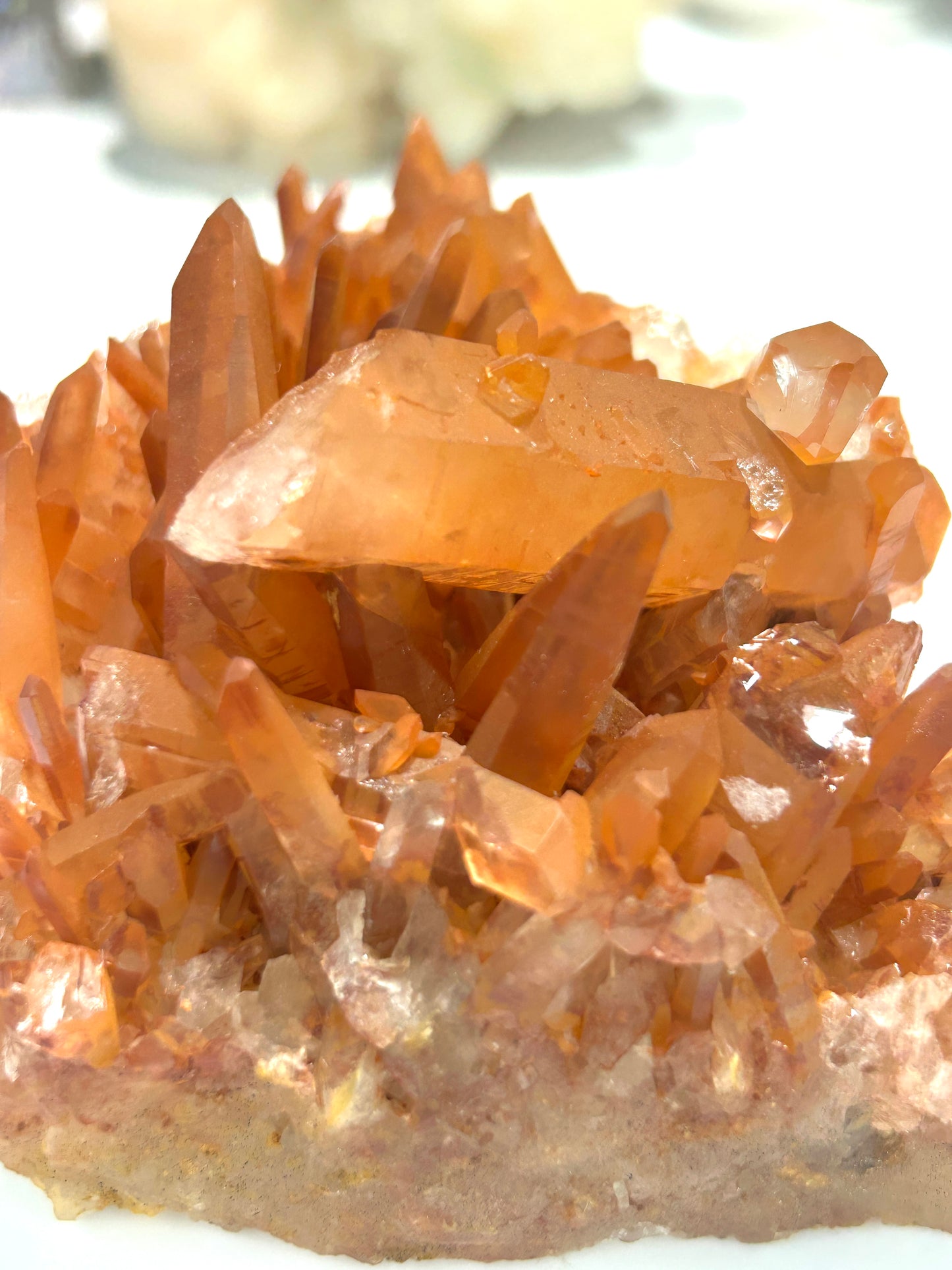 Tangerine Quartz Cluster | Joyful Energy & Inner Healing from Brazil