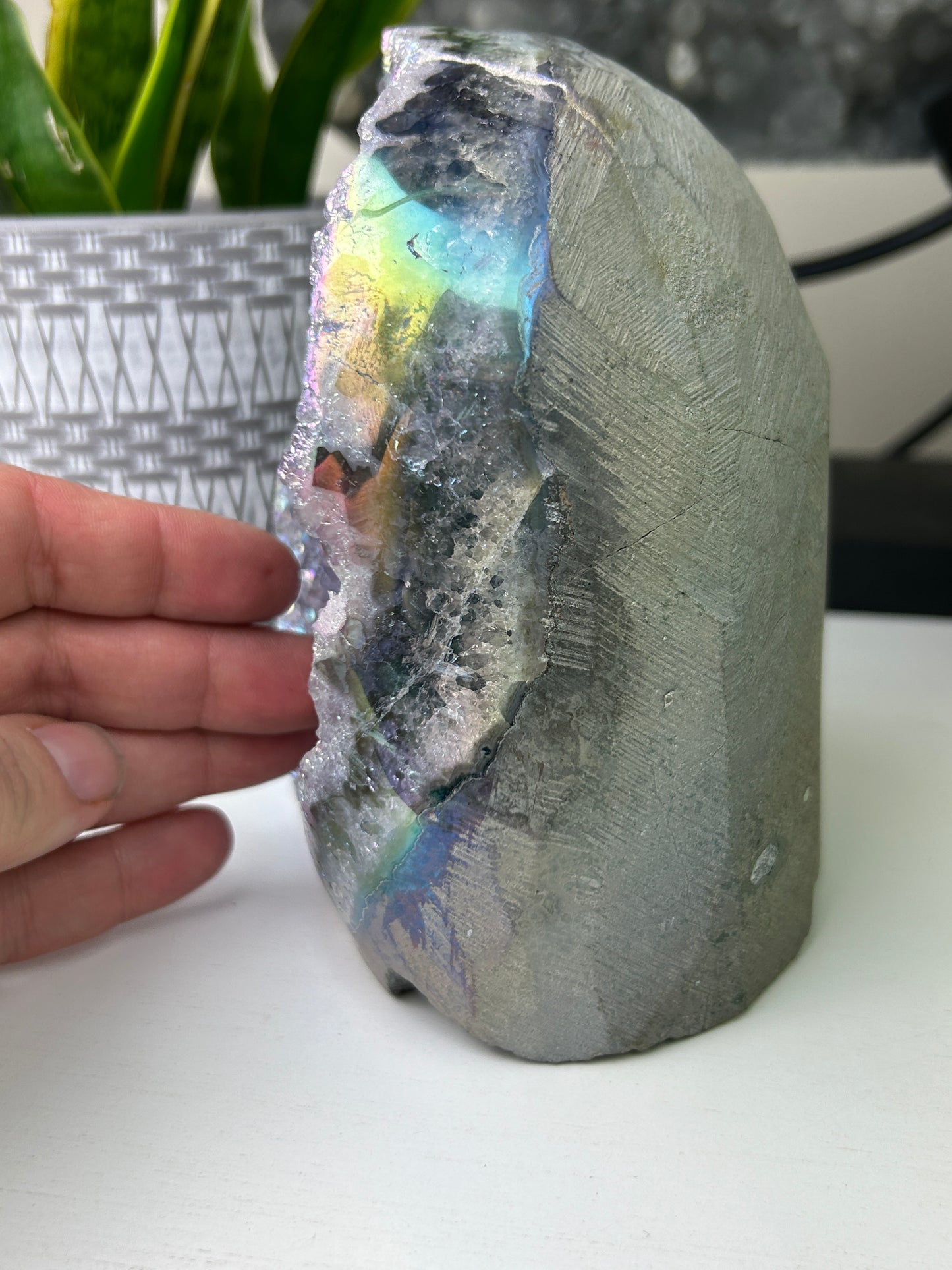 Brazilian Aura Amethyst | Light Pink-Purple with Iridescent Aura