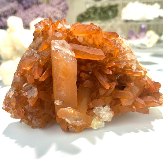 Tangerine Quartz Cluster | Joyful Energy & Inner Healing from Brazil